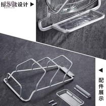 Pot cover holder wall hanging non-perforated kitchen space aluminum cutting board shelf household case anvil with water tray rack