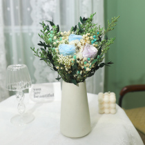 Eternal flower fortune net red ins Dried flowers True flowers Natural wind bouquet Natural reed Living room decoration ornaments