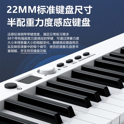 Folding 88-key electronic piano professional portable keyboard simple desktop students outdoor practice home