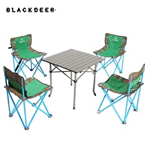 Outdoor portable table and chair set for self-driving tour camping car folding light courtyard barbecue picnic table