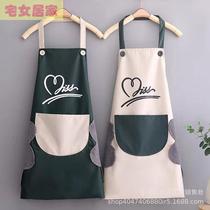 Apron womens home kitchen 2021 new net red popular cotton waterproof waist summer thin cotton can wipe hands