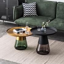 Modern light and luxurious glass tea table minimalist creative small family corner several living-room lins combined designer round side a few