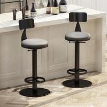 Jane Joins light and luxurious home backrest bar desk chair mesh red wine bar Front lift High foot chair swivel round bar stool