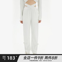 ICEONME Spice Girls Sports Set Waist Cross Sweatpants Women Autumn Plus Velvet Pants Slim Joker Pants