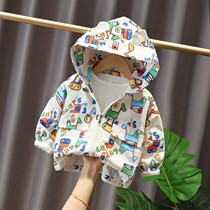 Boys and womens coat spring and autumn childrens clothing children Korean zipper hoodie 2021 New Baby Baby Baby Baby Baby gas jacket