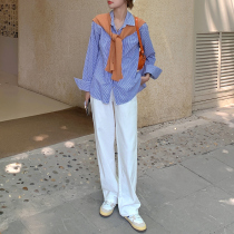 Celine Home Straight Drum Jeans Womens Spring Dress 2022 New Looser Slim White Pants Pituality Towering Broadlegged Pants