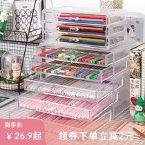 Pen container storage box creative fashion cute desktop large capacity pen holder stationery hand account storage box simple multi-function
