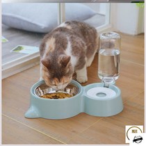 Pet cat bowl double bowl automatic drinking water dog bowl dog bowl dog basin water bowl feeding dog food bowl cat food rice bowl cat supplies