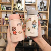 Girl heart thermos cup portable ins hipster Mori large capacity simple children student cute water Cup 304