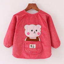 Childrens gown spring and autumn thin bib baby eating painting apron waterproof long sleeve autumn and winter anti-wear anti-dirty