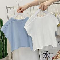 Mens and womens childrens short-sleeved T-shirts Children 1-7 years old summer foreign style T-shirts baby summer clothes 2021 new childrens clothing tops