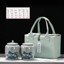 Spring tea packaging box tea gift box empty Longjing Biluo Spring Mao JianLaoshan green tea ceramic tea pot half a pound customization