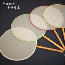 Real Silk Wrap Side Blank Group Fan Stroke Cooked Silk Cloth Long Handle Classical Country Painting Ancient Wind Palace Fan Promotional Fan Booking