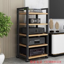 Bookshelf Audio tripod Audio amplifier cabinet Movable wooden copy ktv amplifier cabinet Decorative cabinet Living room