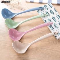 Wheat straw soup spoon household long handle porridge spoon kitchen plastic kitchen kitchen thicker large dilute spoon