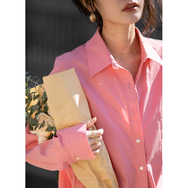 JING whale pink shirt woman new 2022 OCEAN FASHION SPRING DRESS Lazy Wind Long Sleeve Shirt