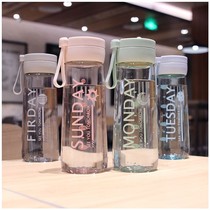 Simple plastic cup outdoor sports portable transparent cup student large capacity water bottle couple frosted kettle cup