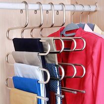 Pants storage artifact Multi-layer pants shelf pants clip pants hanger Household wardrobe storage pants hanger hanging scarf