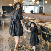 Special pro-sub-dress summer dress with dress 2022 new boomers Mother-daughter Fried Street Korean version Tennis Red short sleeve lace dress