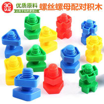 Childrens early education screw shape matching building blocks combination disassembly and assembly kindergarten men and women 3 babies 2 children nut toys
