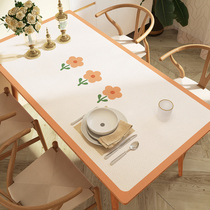 European retro silicone leather heat insulation table mat light luxury high-grade food table cloth oil-proof waterproof ironing wash-free table cloth