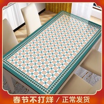 Modern simple high-grade soft glass pv table mat tea table tablecloth waterproof oil-proof wash-free scald rectangular tablecloth