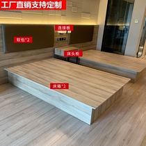 Min Juku Custom Double Bed Mark Room Soft Bag Bedside Hotel Furniture Guesthouse Special Bed Rental Room Hotel Bed Complete