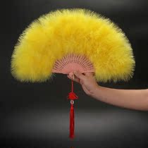 Feather fan feather fan group purchase catwalk square dance fan Full Velvet thick adult cheongsam large dance