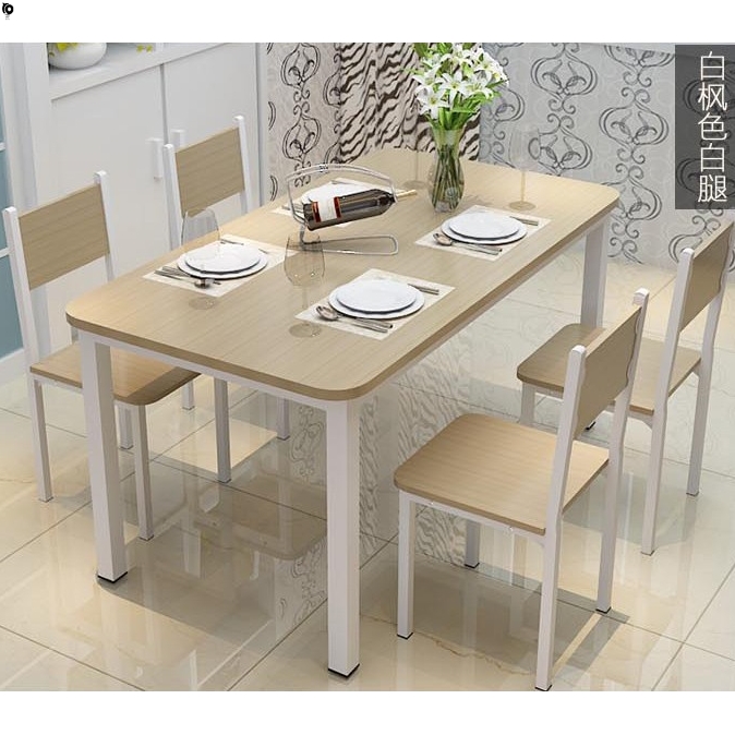 4-6 people assembled 1 meter 6 economy set table chair small household dining hall wooden anti-oil large row environmental protection