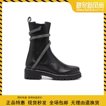Rene Caovilla RC autumn and winter new leather vintage English locomotive Martin boots winding belt design short boots
