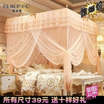 Encryption high gong zhu feng fang ding landing mosquito net household curtains 1 35m1 8 meters single account Yarn Free support