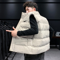 New Nike male down cotton jacket vest men Korean casual handsome 2021 autumn and winter thick shoulder warm coat