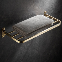 Toilet 304 stainless steel towel rack bathroom toilet single layer towel rack folding non-perforated towel rack
