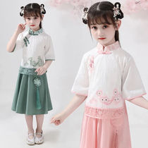 Childrens costume Hanfu dress cheongsam antique retro spring dress Super fairy children Chinese style Hanfu girl suit