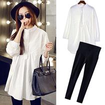 Pregnancy Woman Dress Autumn Clothing Suit 2022 New Pregnant Woman Spring Autumn Dress Long Sleeve Shirt Blouses Dress With Dress Fall Two Sets