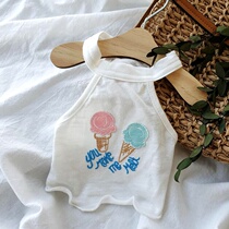 Summer Ice Cream Pet Short Sling Cool Breathable Teddy Bears Bomei VIP Cat Dog Clothes