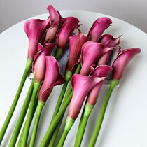 High-grade purple calla lily simulation flower living room TV cabinet fake Hui flower decoration Nordic ins dining table decoration wedding