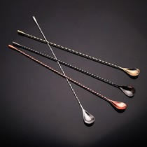 Stainless steel long bar spoon drip-shaped fine threaded bar spoon cocktail mixing stick Bar Bar Mix Bar