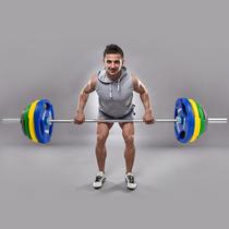 PU barbell piece hand grab big hole piece home fitness equipment set gym professional weightlifting bar bar