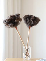 At the beginning of the art long-handled ostrich hair duster chicken feather Zen electrostatic dust duster household ash-sweeping artifact blanket cleaning
