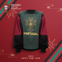 Portuguese National team official goods) round neck retro new trend stitching gold standard embroidery pullover sweater