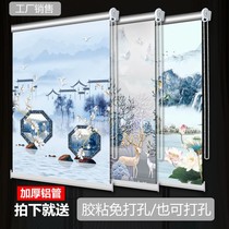 Thickened curtains 2022 new bedroom warm pull lift semi-shading kitchen balcony waterproof curtain finished model
