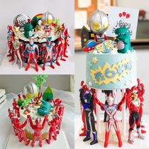 Altman lifting cake decoration birthday ornaments to fight monster dinosaurs believe light male god accessories 2021 New Net Red