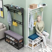 Stool with hanger multifunctional door shoe cabinet and hanging wardrobe integrated space saving space entrance door can sit short