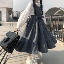 ins summer dress female students Korean version of loose 2021 New style strap skirt temperament fairy dress tide