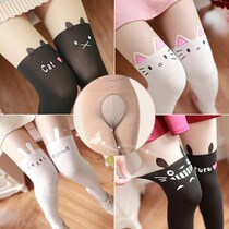  Splicing silk stockings open crotch false high cylinder open gear long cylinder even pantyhose Spring summer thin section sexy and thin fake thighs bottom