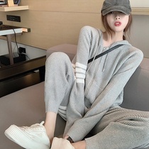 Sports Set Women Spring and Autumn 2021 New Fashion Hooded Long Sleeve Casual Running Wear Women Sweats Two Piece Tide