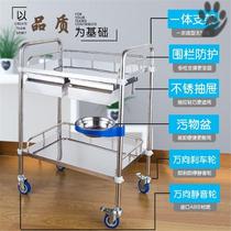 Stainless steel medical cart shelf Beauty salon special cart Nurse treatment cart Mobile surgical instrument cart