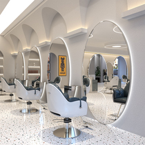 Hairdresdist Mirror Terrace Net Red Hair Salon Special sided stainless steel with lamp floor haircut mirror Beauty hair Shop Haircut Mirror