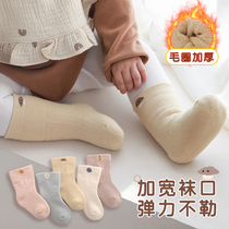 Newborn baby socks autumn and winter pure cotton thickens birth baby male and female baby boneless stockings and weak legs